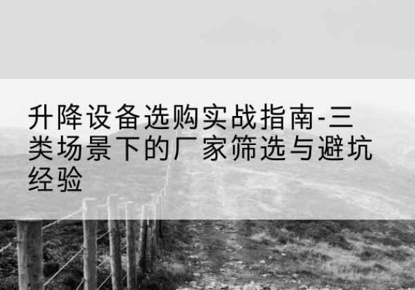 成安移动式升降机厂家推荐-升降设备选购实战指南-三类场景下的厂家筛选与避坑经验